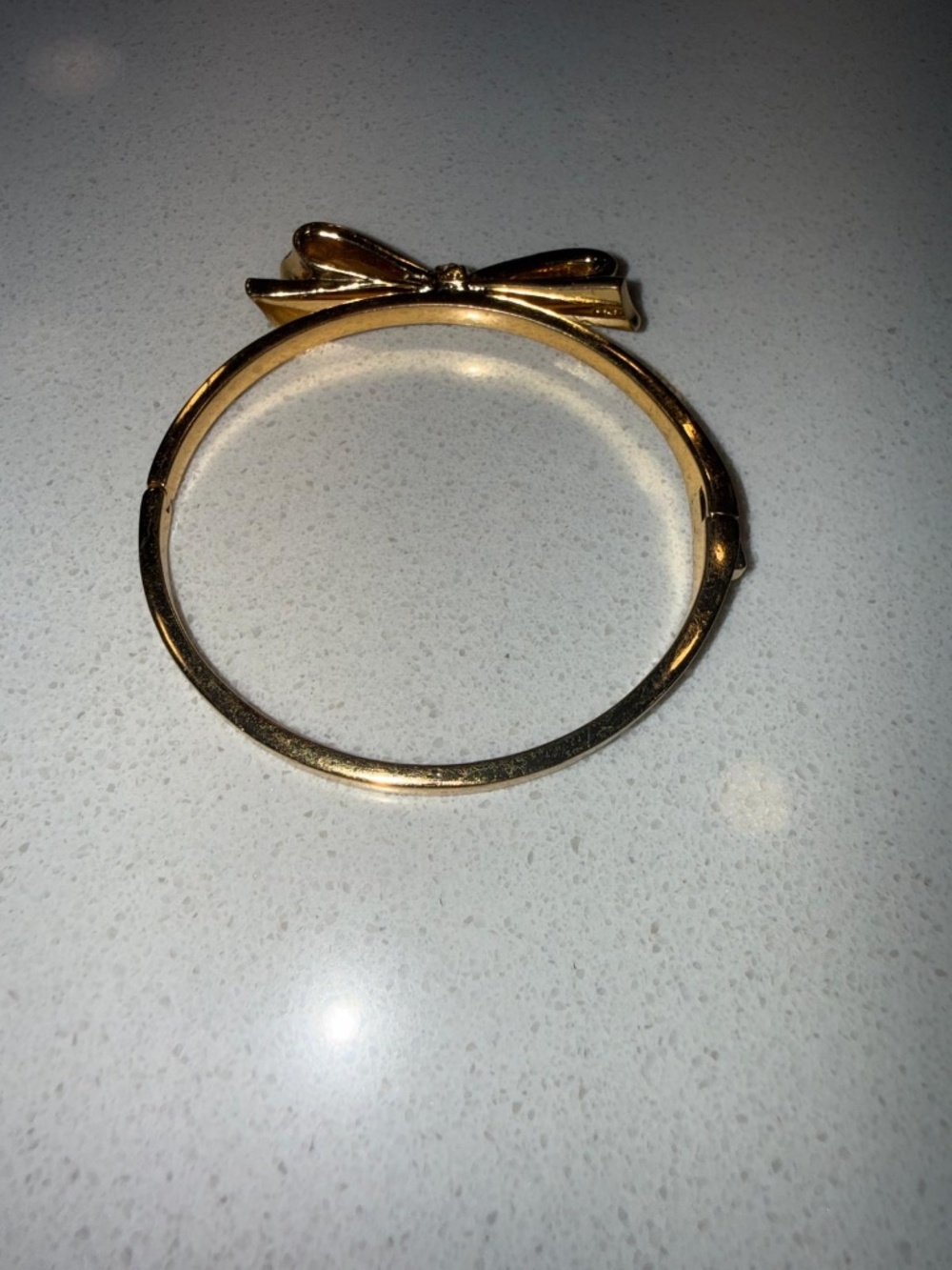 Kate Spade Gold Plated Love Notes Hinged Bangle Bracelet Locking Clasp with bag - Picture 3 of 7